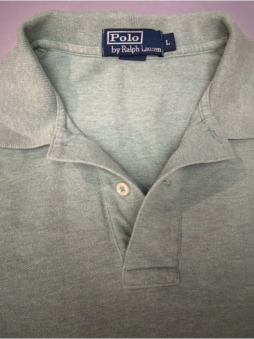 Ralph Lauren Mint Green Polo with Orange Pony Logo